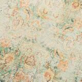6x10 Peach Beige & Green Soft Wool Vintage Rug, 201x308Cm SK 5621