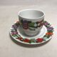 Series 6 cups old kaiser ceramic white + flowers vintage designs