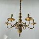 Small golden Dutch chandelier with 6 arms of light