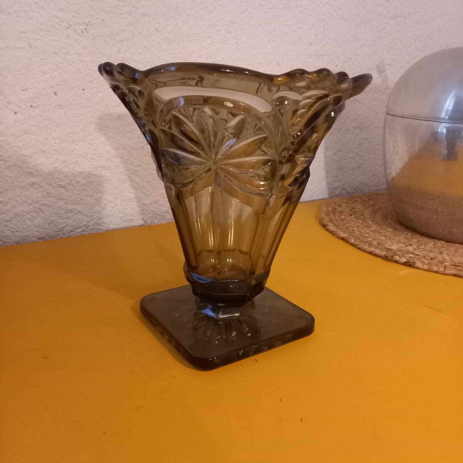 Smoked glass vase