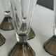 Set of 6 vintage 70s champagne flutes pyramid foot