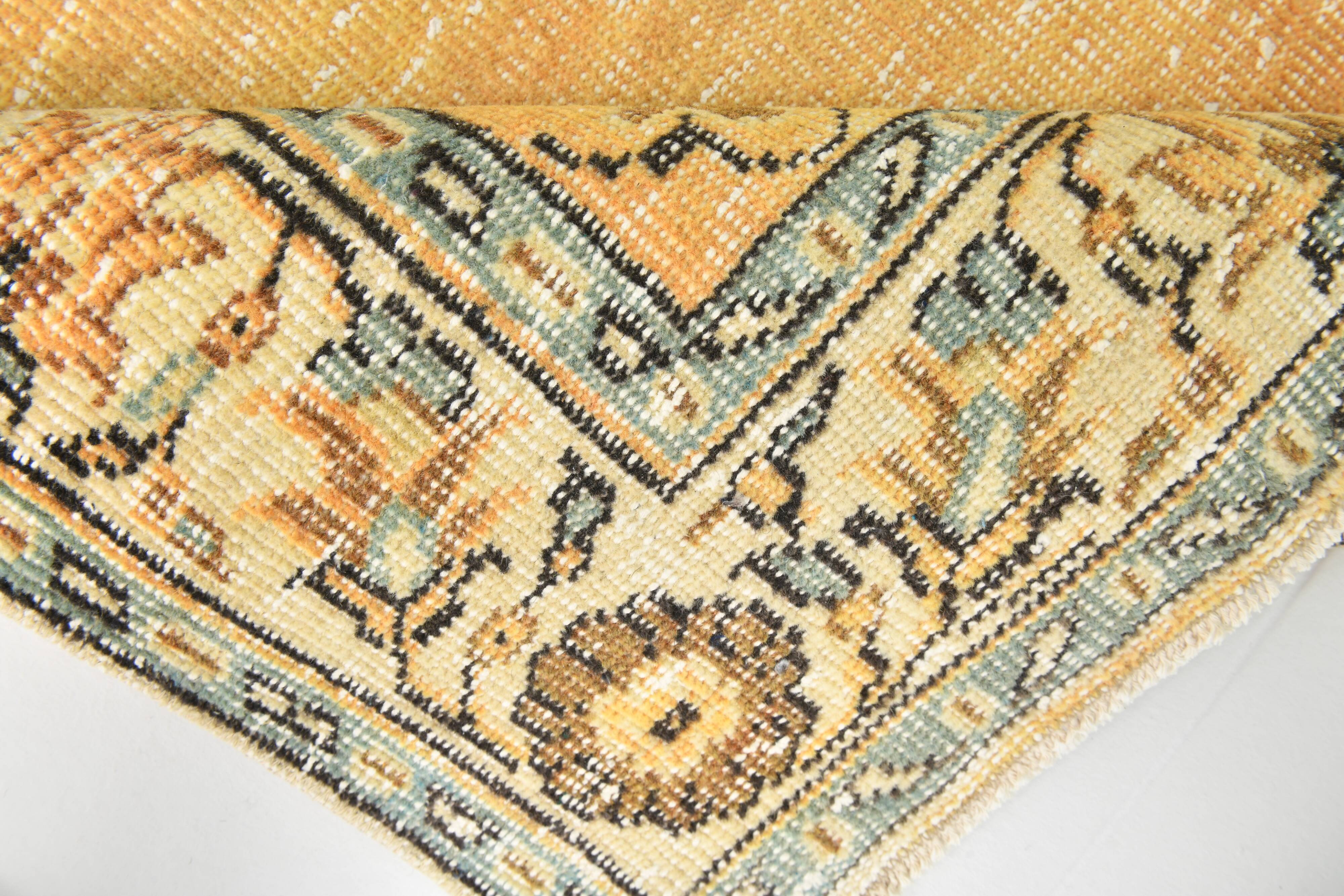 5x9 Orange & Yellow Oriental Vintage Rug, 157x273Cm