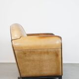 Sheep leather spacious 2-seater Art Deco design sofa from Bart van Bekhoven