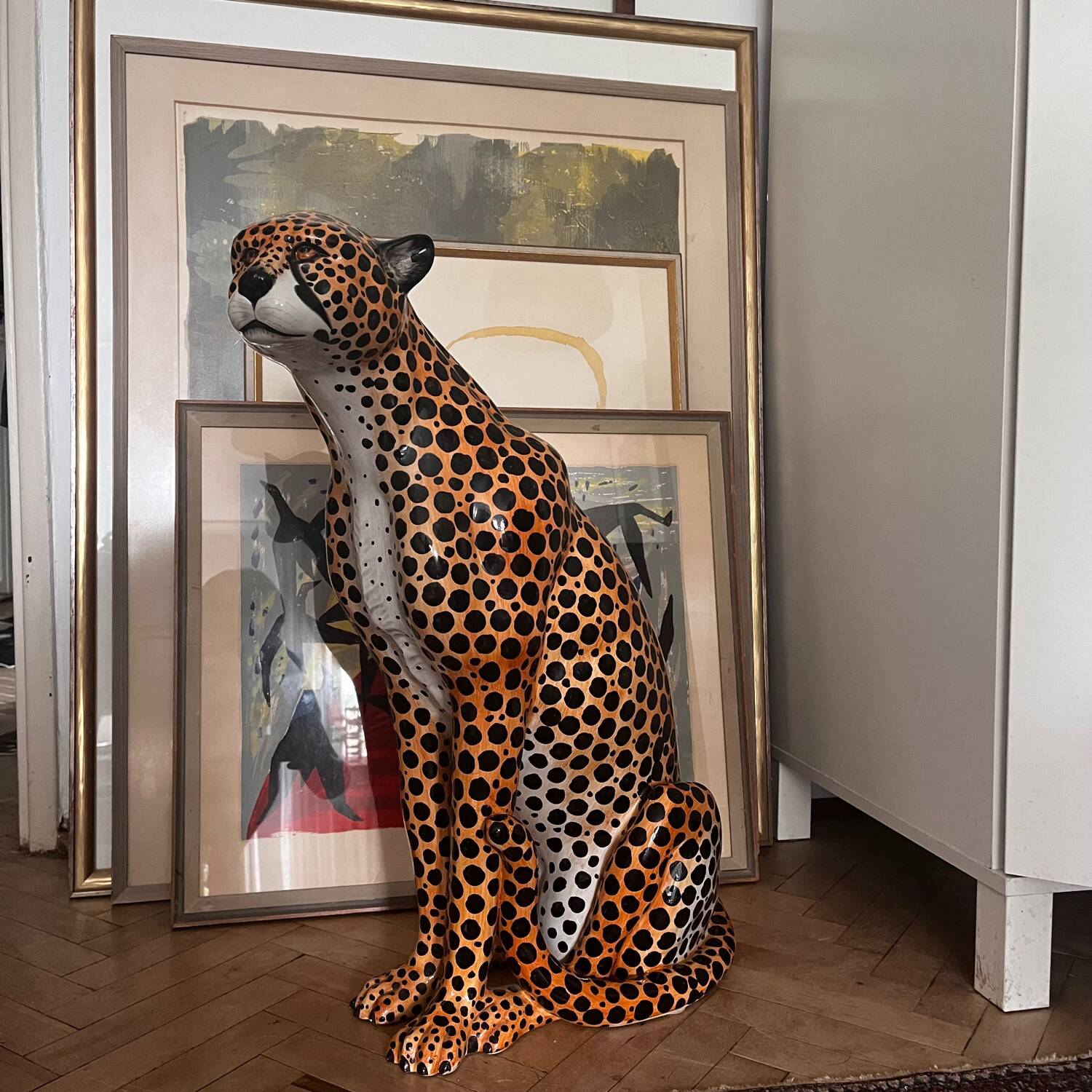 Vintage Ceramic Cheetah, 1970’s Italy