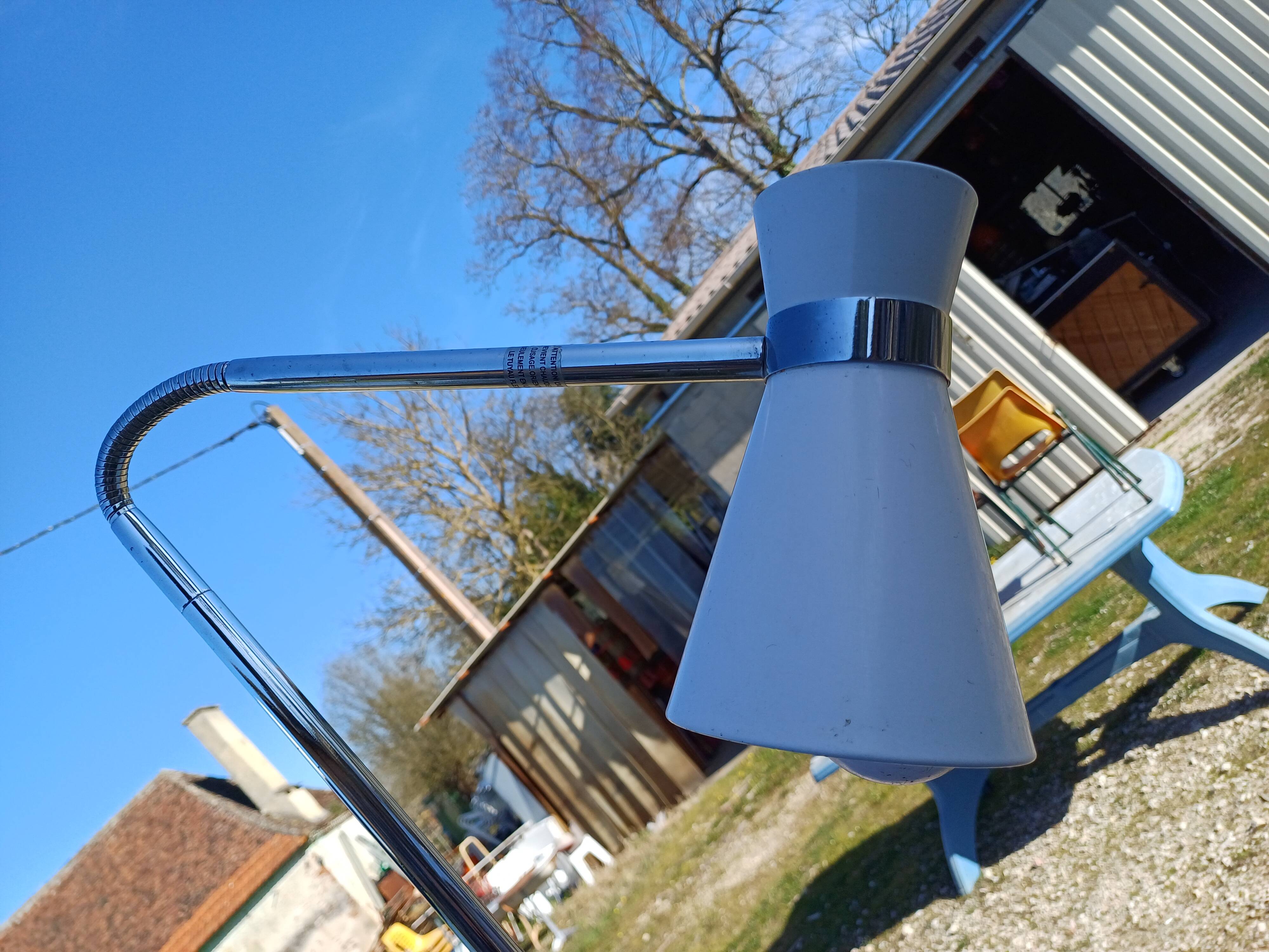 Adjustable Floor Lamp Iron and Chrome