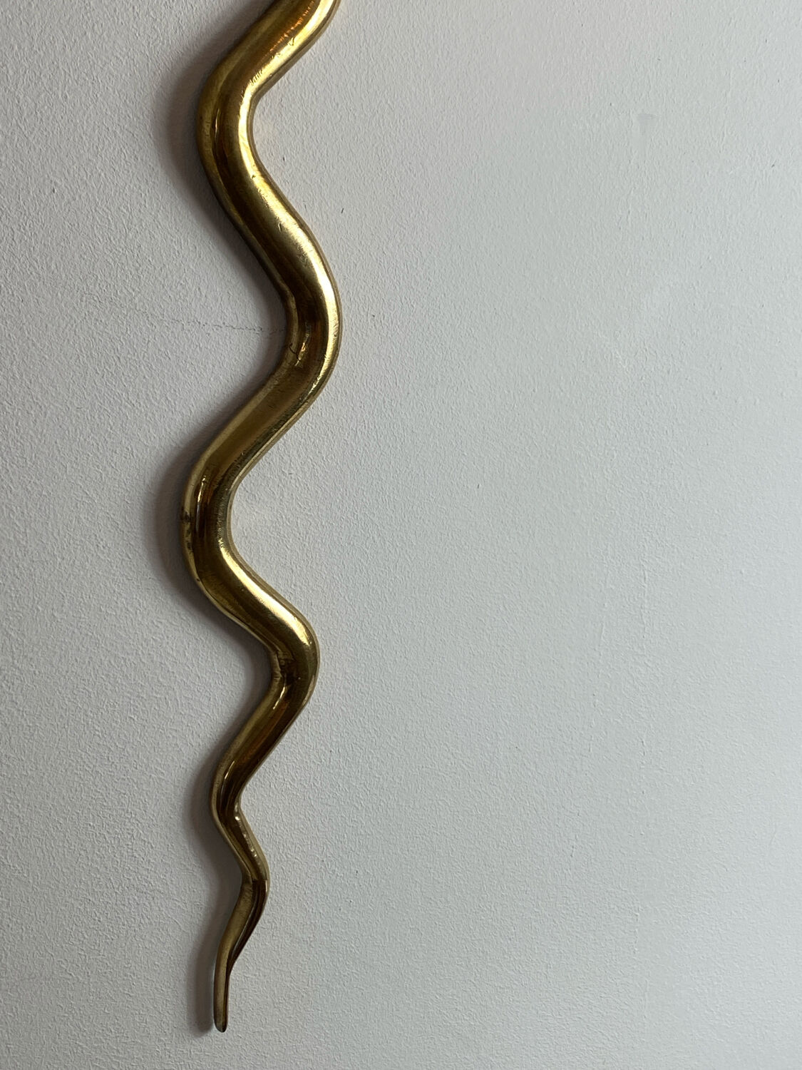 Large brass cobra wall candle holder