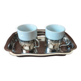 Metal egg cup set