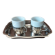 Metal egg cup set
