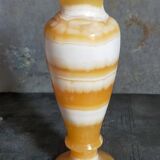 Baluster vase in real vintage honey onyx stone 25 cm