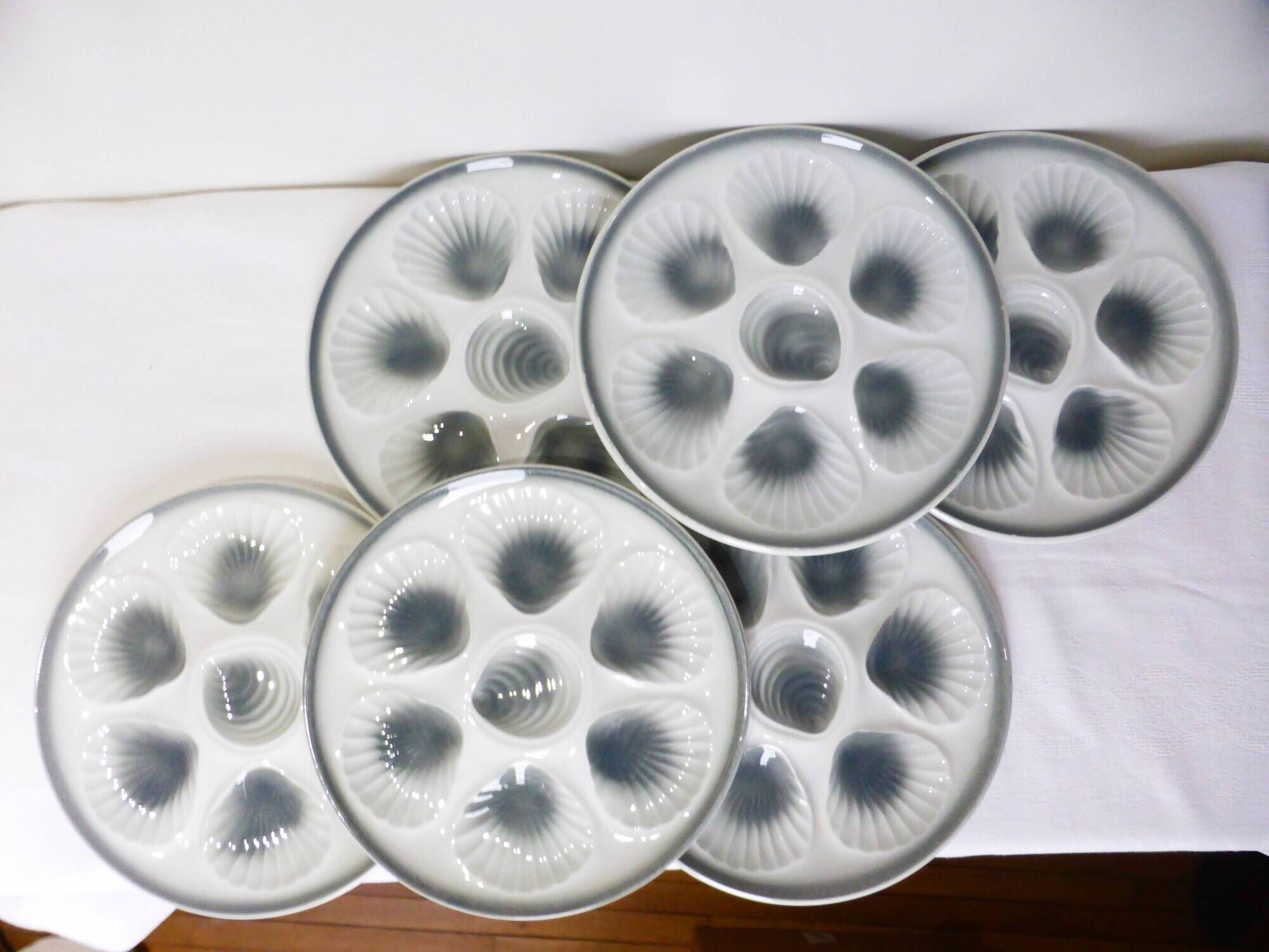 6 oyster plates Moulin des Loups and Orchies 210371