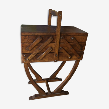 Old wooden sewing cart