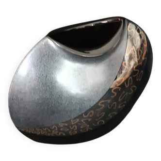 Vase géométrique en céramique noire Steuler