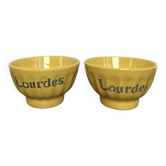 Pair of small facet bowls "Lourdes" antique