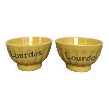 Pair of small facet bowls "Lourdes" antique