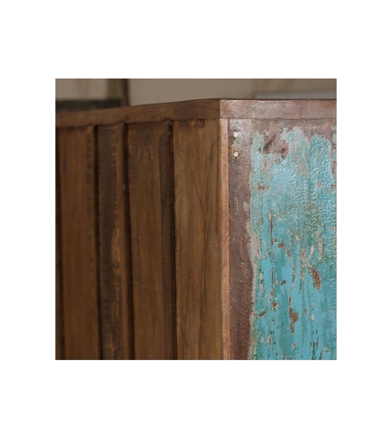 Blue patina glazed cabinet