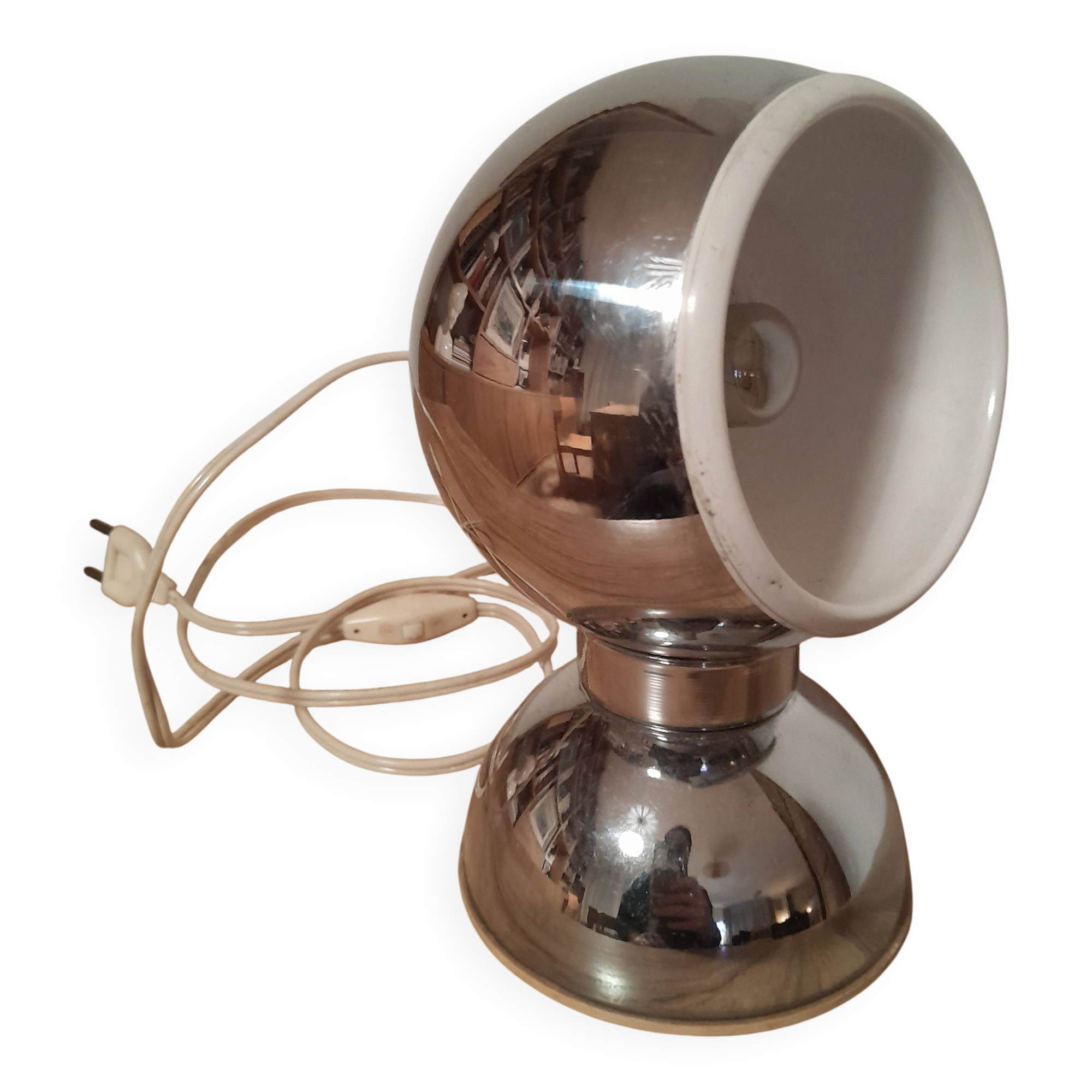 Vintage eye-ball table lamp Goffredo Regiani chrome metal