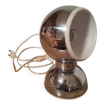 Lampe à poser vintage eye-ball Goffredo Regiani métal chromé
