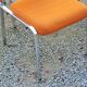 Set of 6 designer chairs from the 70s orange fabrics and chrome tubes
