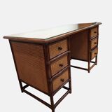 Vintage bamboo and cane desk