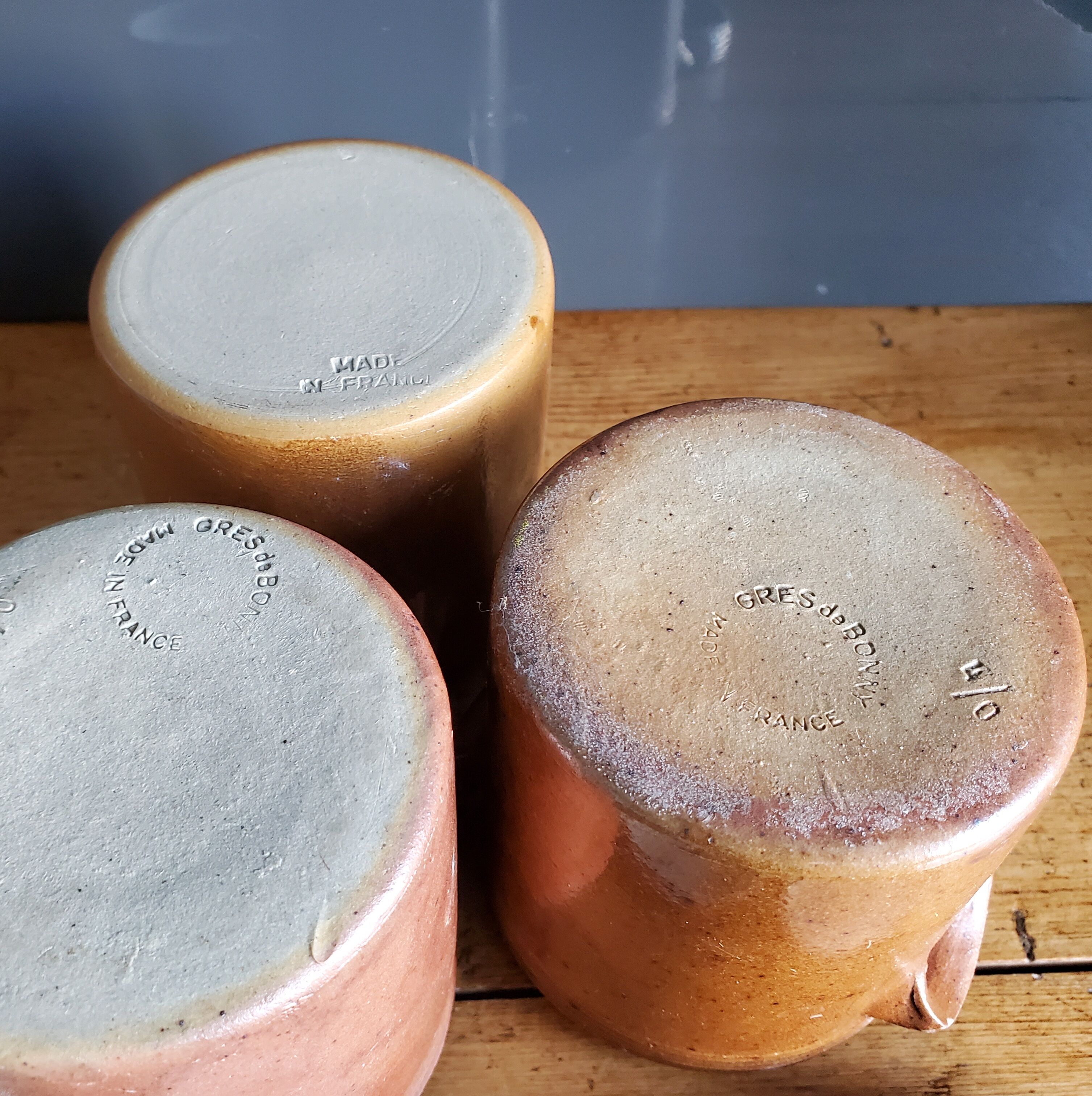 Lot de 3 pots en grès