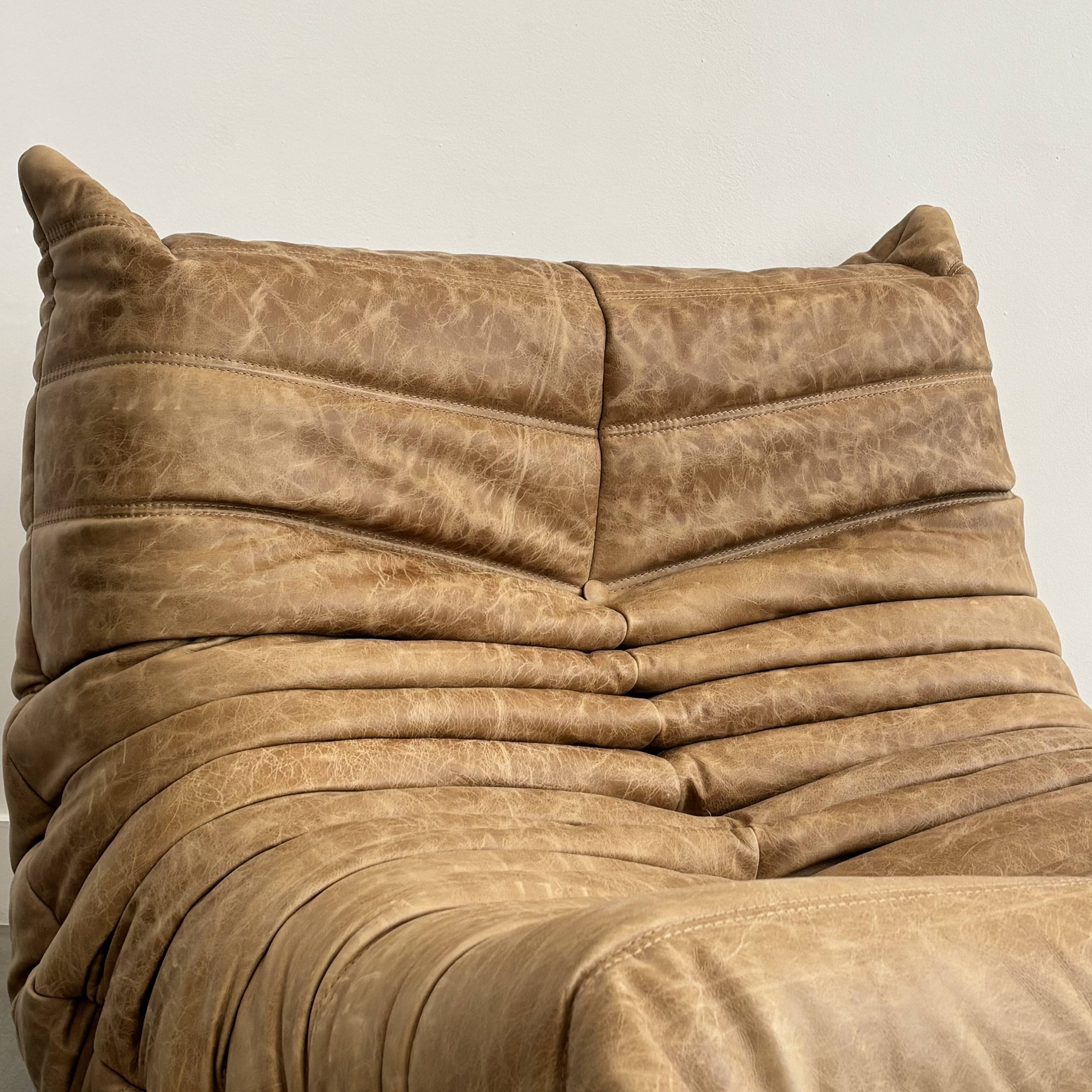Togo leather armchair by Michel Ducaroy