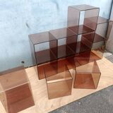 Cube shelves in smoked plexi year 70