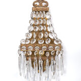 Pair of chrystal wall lights, 1950s, France