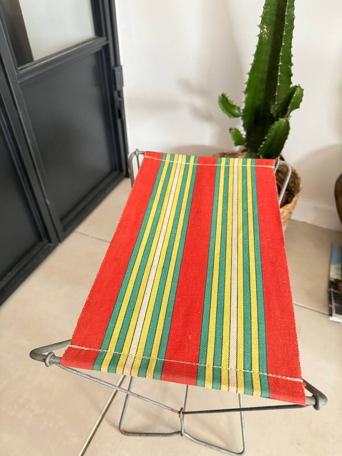 Vintage canvas folding stool