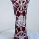 Antique bohemian crystal vase from the mid-20th century in bacara style.