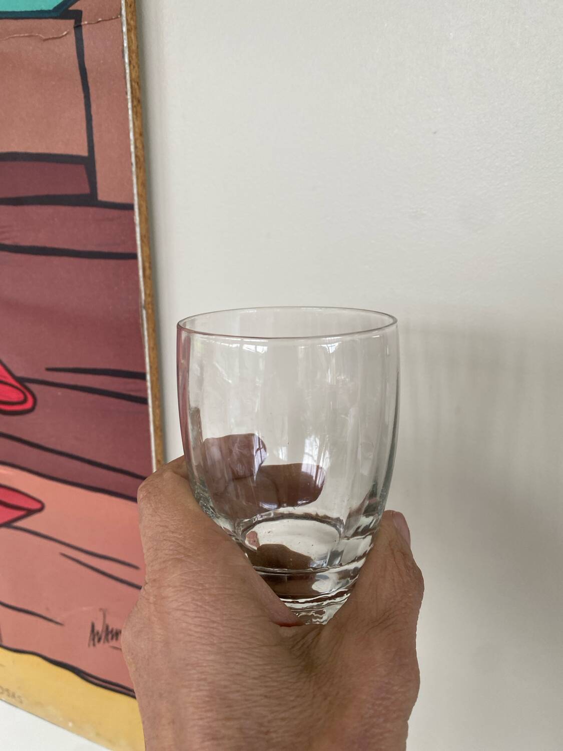 6 antique faceted glasses