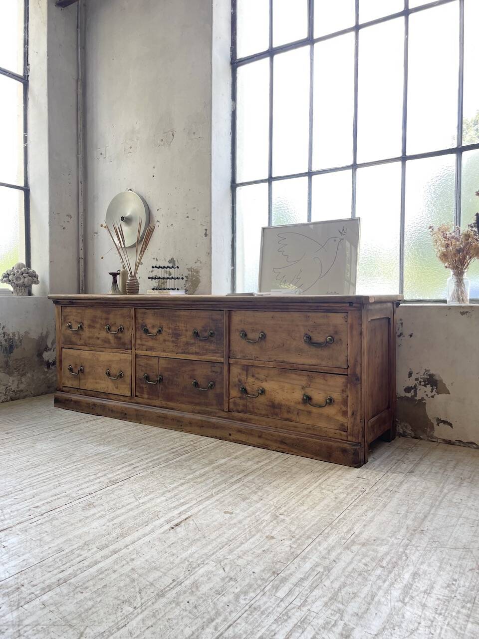 XXL walnut silk loom furniture from the 50s