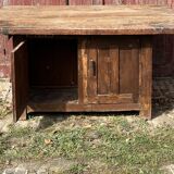Large solid wood table, storage with 2 doors