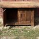 Large solid wood table, storage with 2 doors