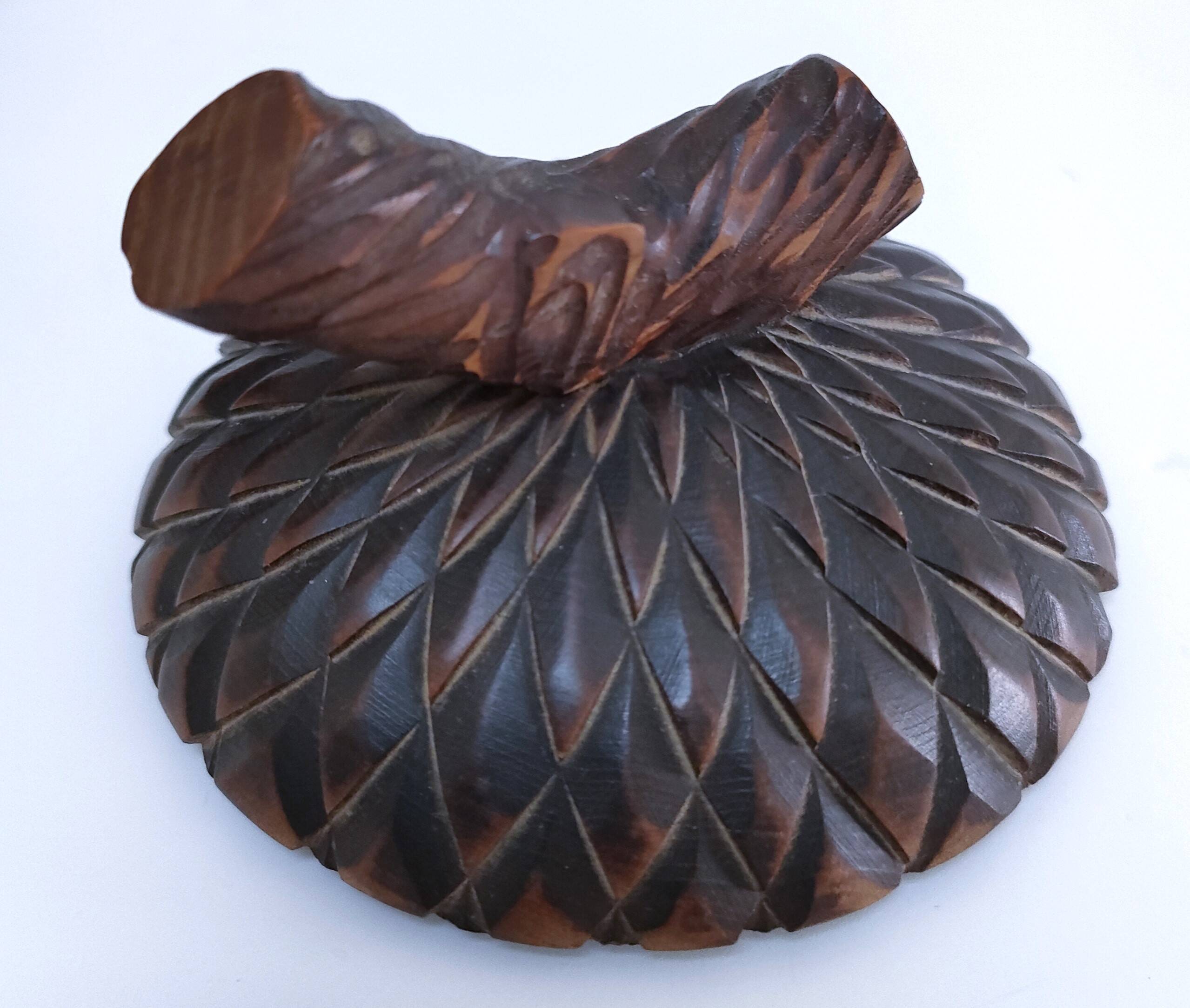 Solid vintage pine cone wood box