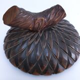 Solid vintage pine cone wood box