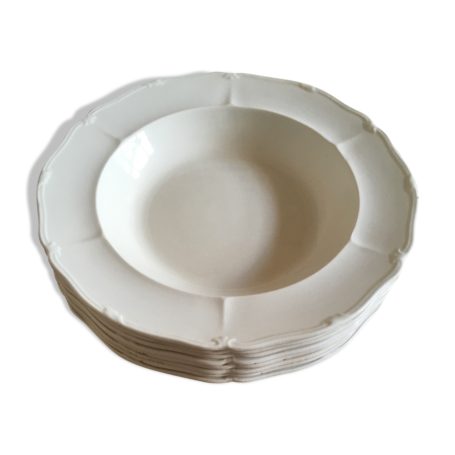 Série 8 assiettes Wedgwood XlXe faience néo classique