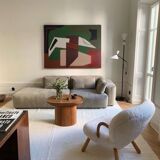 Abstract on geometric canvas 100x81cm by Bodasca