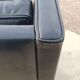 Vintage black leather scandinavian wingback chair Lulu Stouby