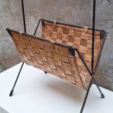 Metal and wood magazine rack