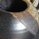 Théière de potier en grès émaillé vintage