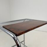 Functionalist chrome & wood table, 1950's