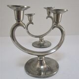 Pair of patinated tin candle holders design metawa holland 70s