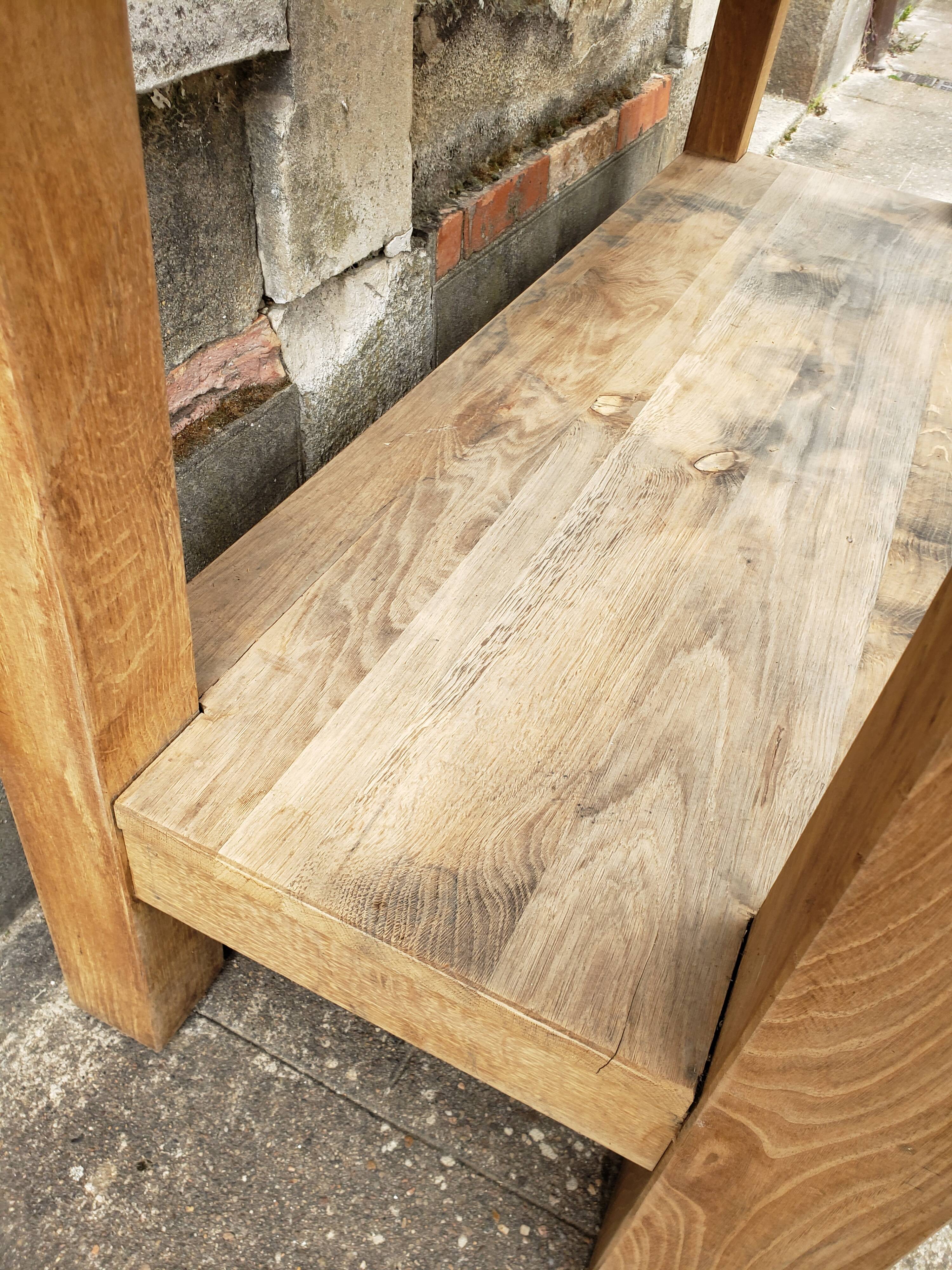 Establishment or light oak console