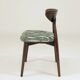 Modern set of 6 dining chairs, jacquard upholstery with patterns.