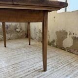 1950s pine and oak farmhouse table with multiple drawers
