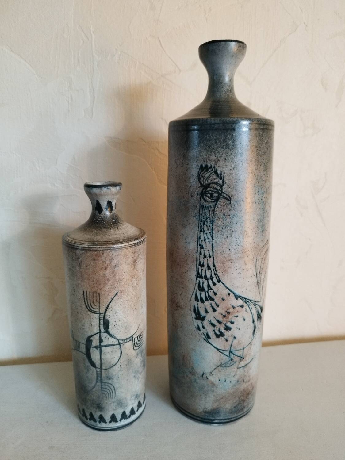 Duo de vases bouteilles en céramique Atelier Roy Montgolfier