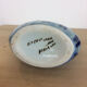Vintage blue ceramic vase, bird decor