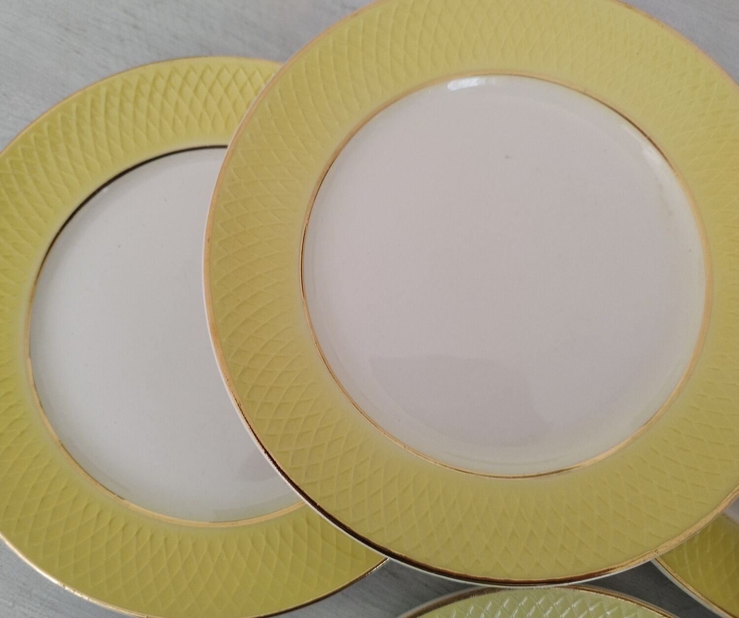 Flat Faience Plates Orchies Moulin des Loups Vintage