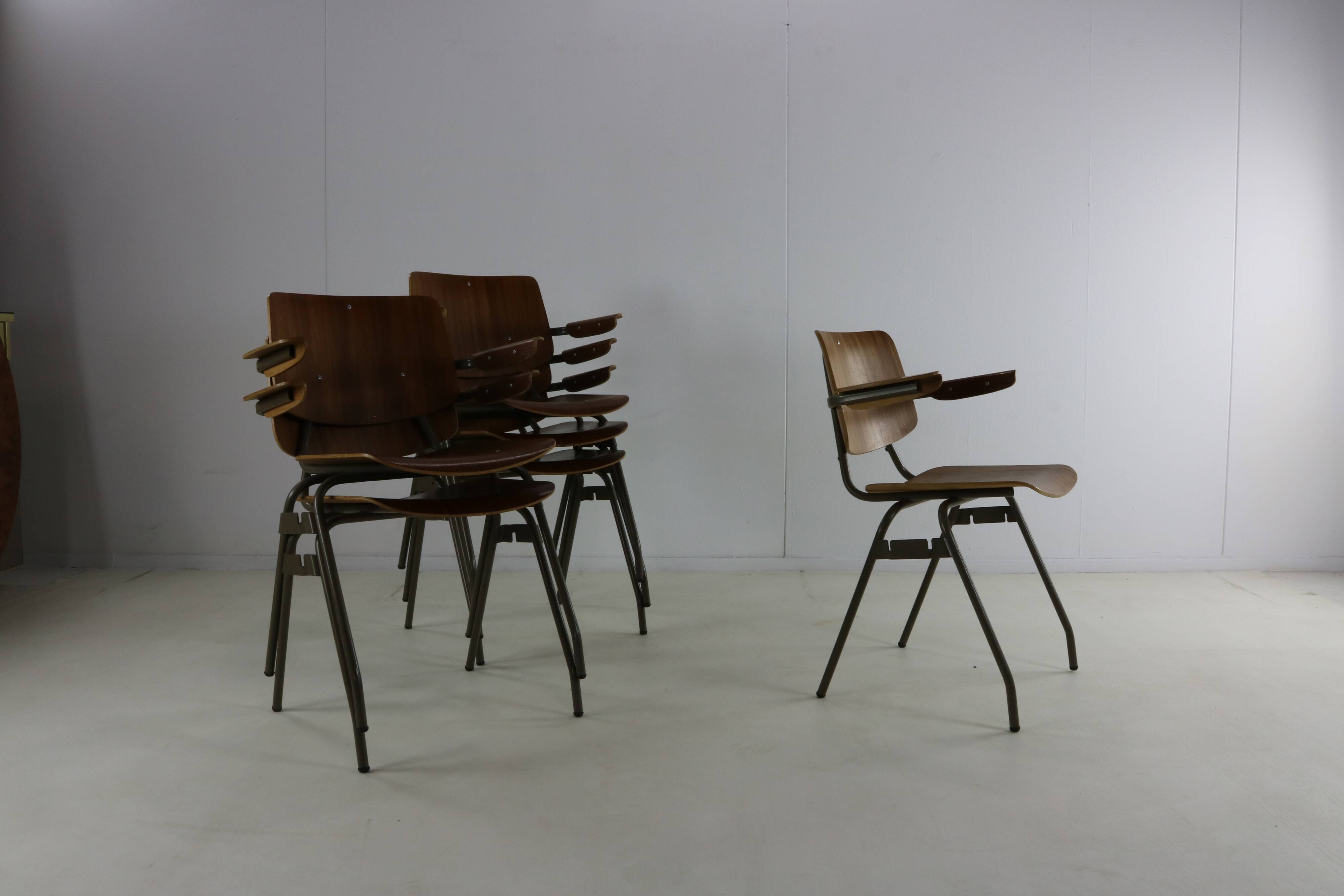 Set of six dining chairs by Kho Liang Ie for Car Katwijk