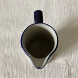 Saint-Uze pitcher in blue and white steel clay with floral decoration